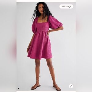 Free People's Violet Mini Dress, Plum prune Lily, xs